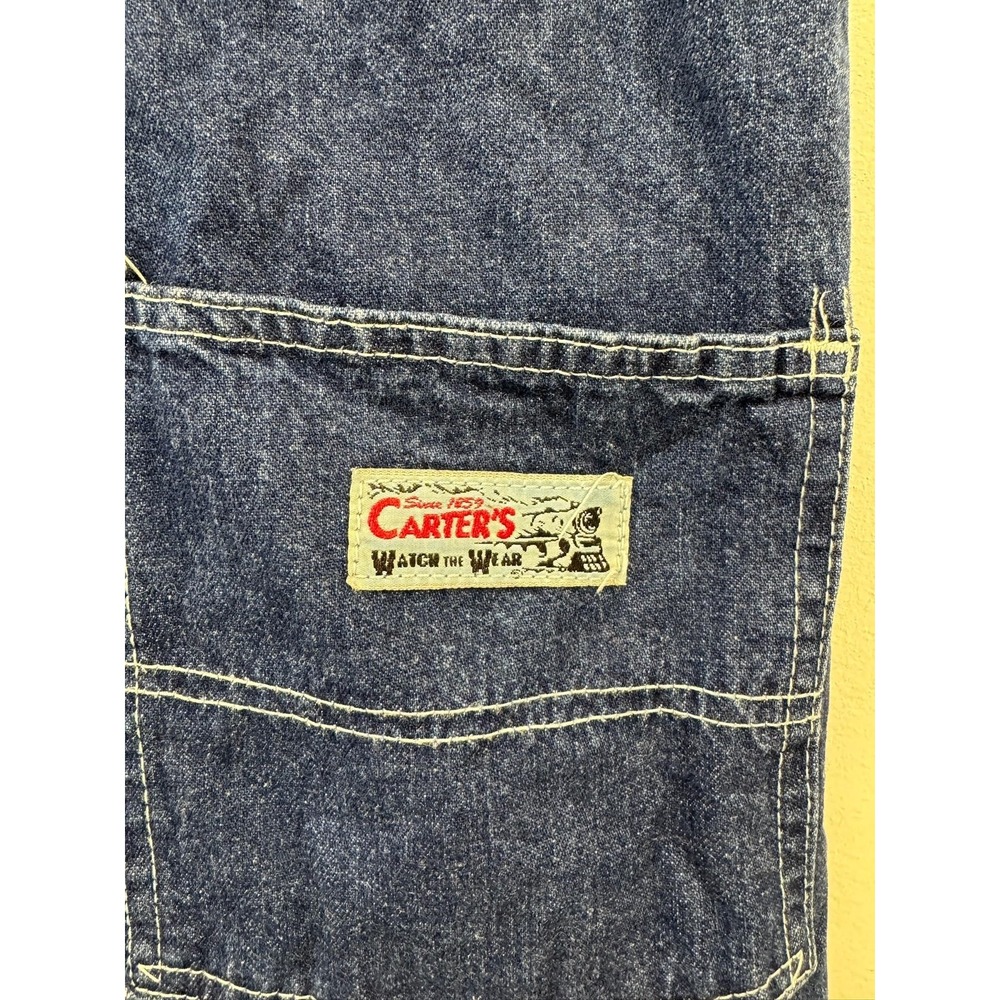 Vintage Carters‎ Watch The Wear Overalls Mens Medium Denim Bib Wide Leg 80s - Picture 3 of 10